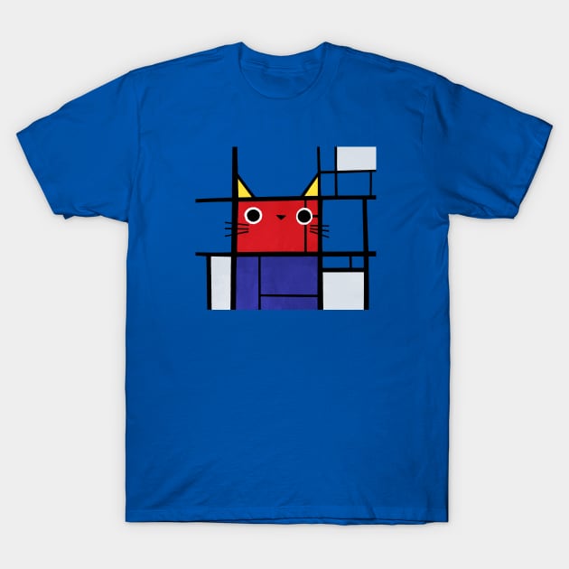 Mondrian cat T-Shirt by Planet Cat Studio